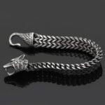 Bracelet Men Stainless Steel Vintage Black Wolf Head Cuban Chain Hand Wristband Male Fashion Jewelry Wholesale Accessories Gifts - Image 6