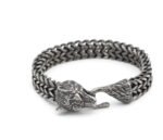 Bracelet Men Stainless Steel Vintage Black Wolf Head Cuban Chain Hand Wristband Male Fashion Jewelry Wholesale Accessories Gifts - Image 4